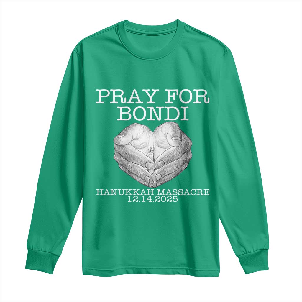 Pray for Bondi Australia Long Sleeve Shirt Hanukkah Memorial December 14 Tribute Support - Wonder Print Shop