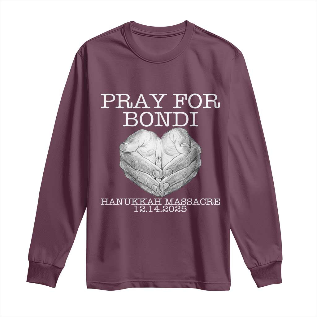 Pray for Bondi Australia Long Sleeve Shirt Hanukkah Memorial December 14 Tribute Support - Wonder Print Shop