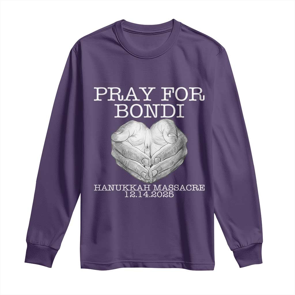 Pray for Bondi Australia Long Sleeve Shirt Hanukkah Memorial December 14 Tribute Support - Wonder Print Shop