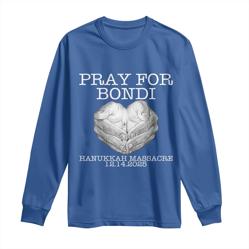 Pray for Bondi Australia Long Sleeve Shirt Hanukkah Memorial December 14 Tribute Support - Wonder Print Shop