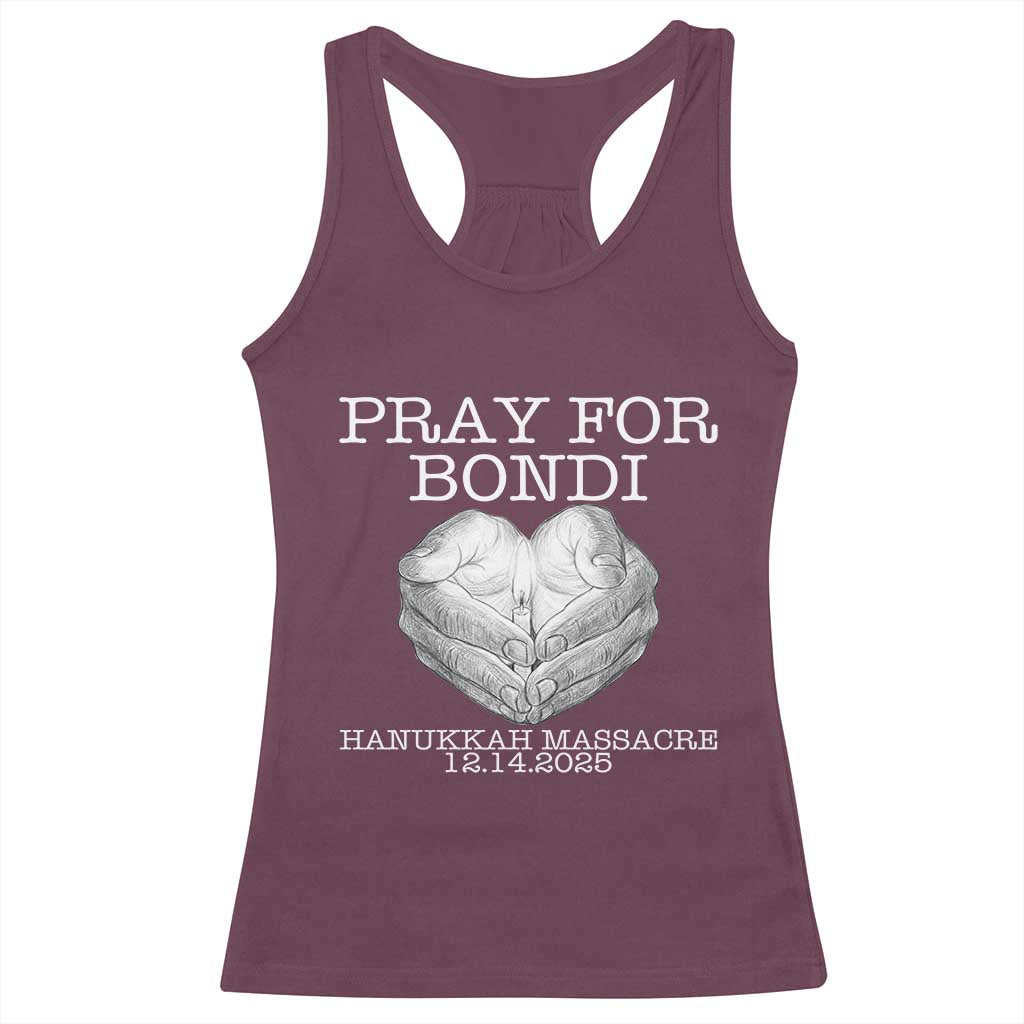 Pray for Bondi Australia Racerback Tank Top Hanukkah Memorial December 14 Tribute Support - Wonder Print Shop
