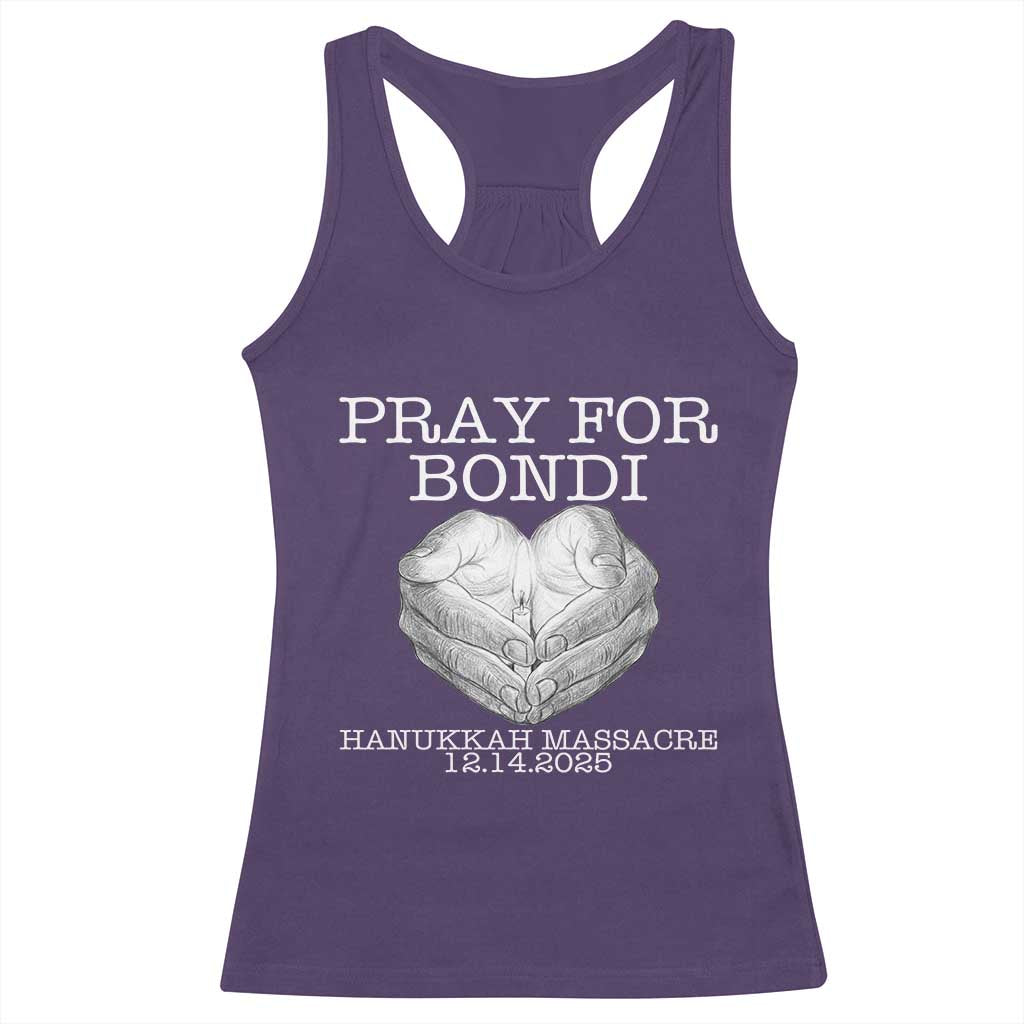 Pray for Bondi Australia Racerback Tank Top Hanukkah Memorial December 14 Tribute Support - Wonder Print Shop