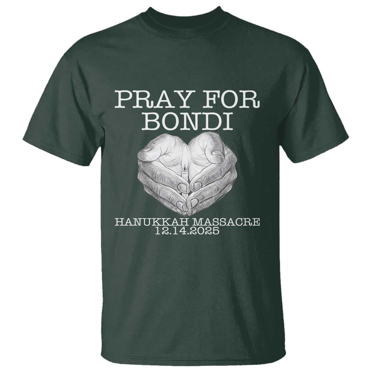 Pray for Bondi Australia T Shirt Hanukkah Memorial December 14 Tribute Support - Wonder Print Shop