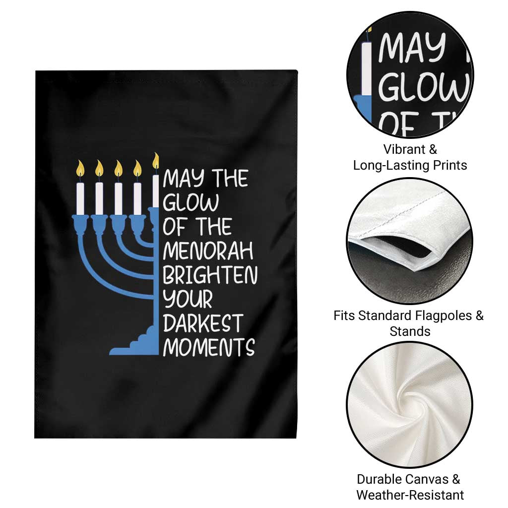 Jewish Faith and Pray Garden Flag May The Glow Of The Menorah Brighten Your Darkest Moments - Wonder Print Shop