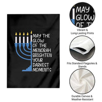 Jewish Faith and Pray Garden Flag May The Glow Of The Menorah Brighten Your Darkest Moments - Wonder Print Shop