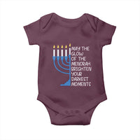 Jewish Faith and Pray Baby Onesie May The Glow Of The Menorah Brighten Your Darkest Moments - Wonder Print Shop