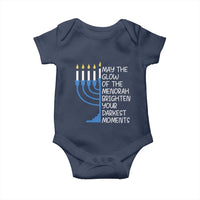 Jewish Faith and Pray Baby Onesie May The Glow Of The Menorah Brighten Your Darkest Moments - Wonder Print Shop
