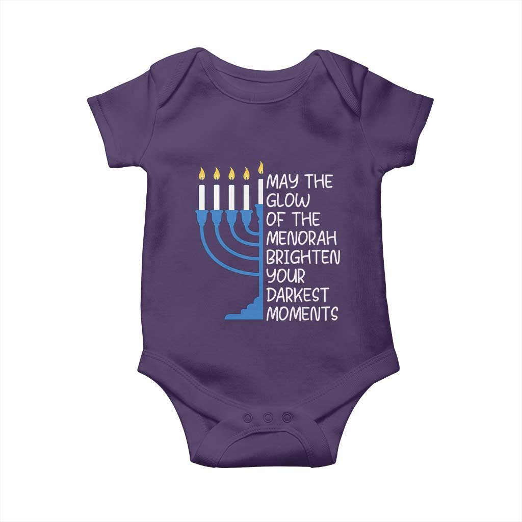Jewish Faith and Pray Baby Onesie May The Glow Of The Menorah Brighten Your Darkest Moments - Wonder Print Shop