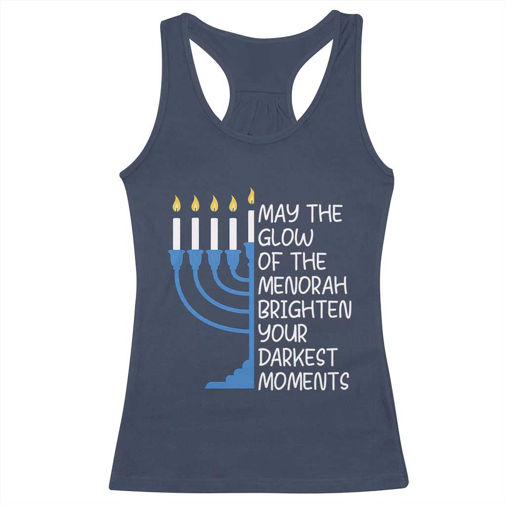 Jewish Faith and Pray Racerback Tank Top May The Glow Of The Menorah Brighten Your Darkest Moments - Wonder Print Shop