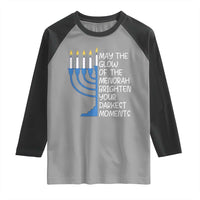 Jewish Faith and Pray Raglan Shirt May The Glow Of The Menorah Brighten Your Darkest Moments - Wonder Print Shop
