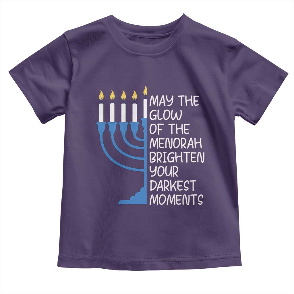 Jewish Faith and Pray Toddler T Shirt May The Glow Of The Menorah Brighten Your Darkest Moments - Wonder Print Shop