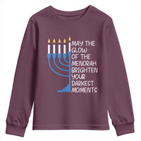 Jewish Faith and Pray Youth Sweatshirt May The Glow Of The Menorah Brighten Your Darkest Moments - Wonder Print Shop