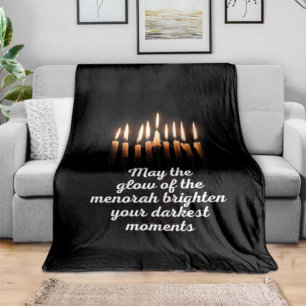 Jewish Faith and Pray Lights Throw Blanket May The Glow Of The Menorah Brighten Your Darkest Moments - Wonder Print Shop