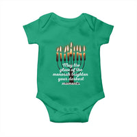Jewish Faith and Pray Lights Baby Onesie May The Glow Of The Menorah Brighten Your Darkest Moments - Wonder Print Shop
