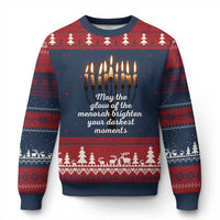 Jewish Faith and Pray Lights Ugly Christmas Sweater May The Glow Of The Menorah Brighten Your Darkest Moments - Wonder Print Shop
