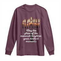 Jewish Faith and Pray Lights Long Sleeve Shirt May The Glow Of The Menorah Brighten Your Darkest Moments - Wonder Print Shop