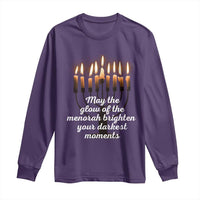 Jewish Faith and Pray Lights Long Sleeve Shirt May The Glow Of The Menorah Brighten Your Darkest Moments - Wonder Print Shop