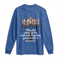 Jewish Faith and Pray Lights Long Sleeve Shirt May The Glow Of The Menorah Brighten Your Darkest Moments - Wonder Print Shop