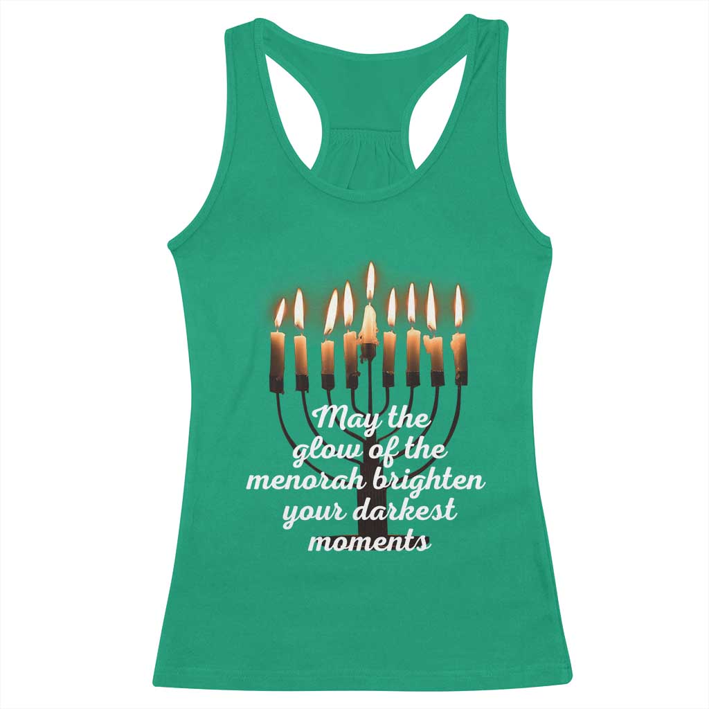 Jewish Faith and Pray Lights Racerback Tank Top May The Glow Of The Menorah Brighten Your Darkest Moments - Wonder Print Shop