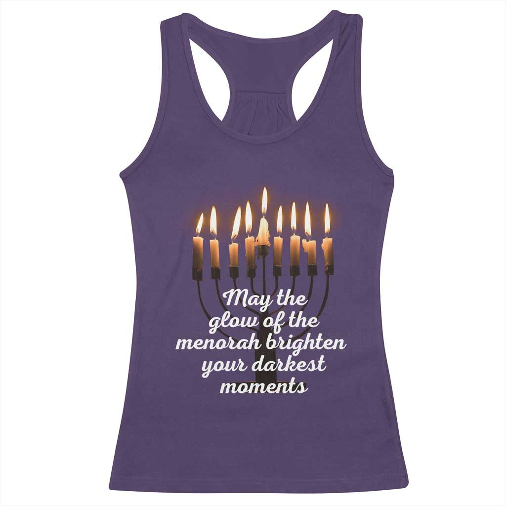 Jewish Faith and Pray Lights Racerback Tank Top May The Glow Of The Menorah Brighten Your Darkest Moments - Wonder Print Shop