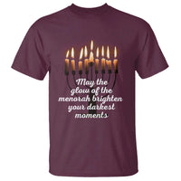 Jewish Faith and Pray Lights T Shirt May The Glow Of The Menorah Brighten Your Darkest Moments - Wonder Print Shop