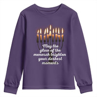 Jewish Faith and Pray Lights Youth Sweatshirt May The Glow Of The Menorah Brighten Your Darkest Moments - Wonder Print Shop