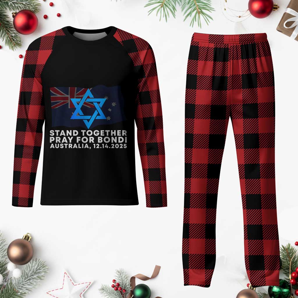 Jewish Strong Stand Together Plaid Pajama Set Pray for Bondi Australia Hanukkah Dec 14 2025 Remembrance - Wonder Print Shop