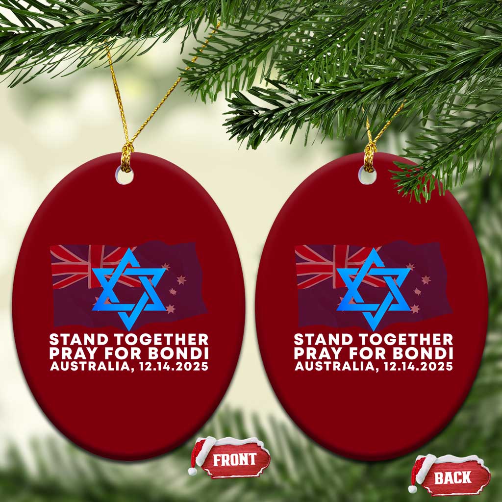 Jewish Strong Stand Together Ceramic Ornament Pray for Bondi Australia Hanukkah Dec 14 2025 Remembrance - Wonder Print Shop