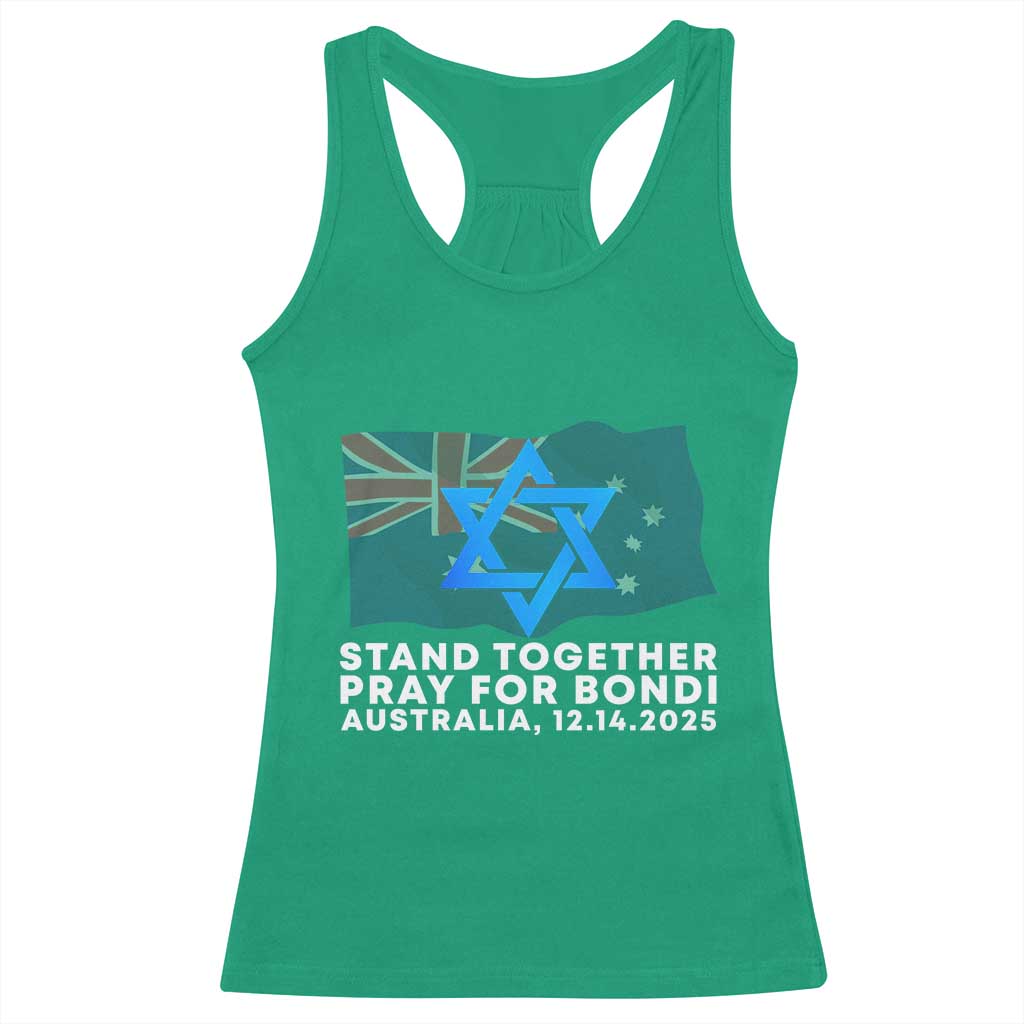 Jewish Strong Stand Together Racerback Tank Top Pray for Bondi Australia Hanukkah Dec 14 2025 Remembrance - Wonder Print Shop