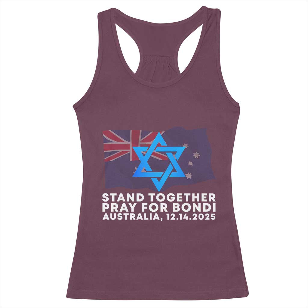 Jewish Strong Stand Together Racerback Tank Top Pray for Bondi Australia Hanukkah Dec 14 2025 Remembrance - Wonder Print Shop