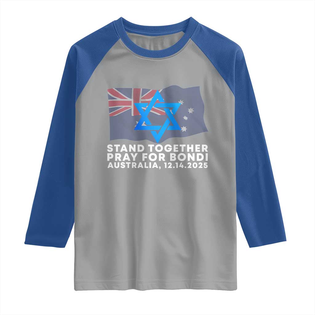 Jewish Strong Stand Together Raglan Shirt Pray for Bondi Australia Hanukkah Dec 14 2025 Remembrance - Wonder Print Shop