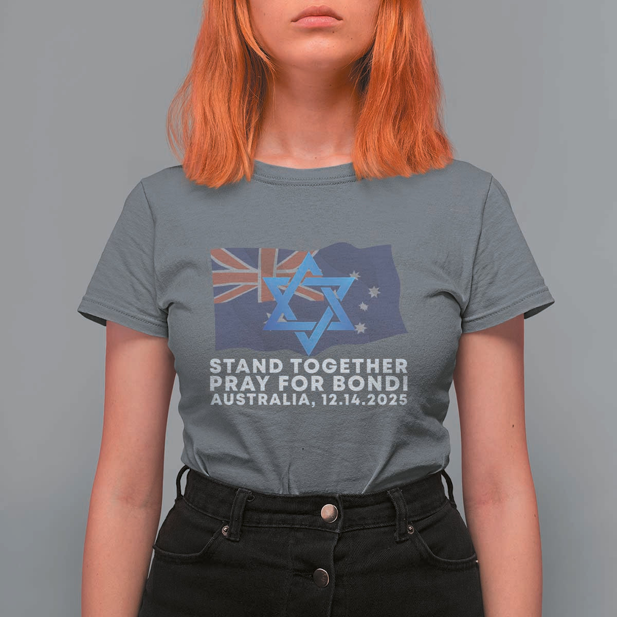 Jewish Strong Stand Together T Shirt For Women Pray for Bondi Australia Hanukkah Dec 14 2025 Remembrance - Wonder Print Shop