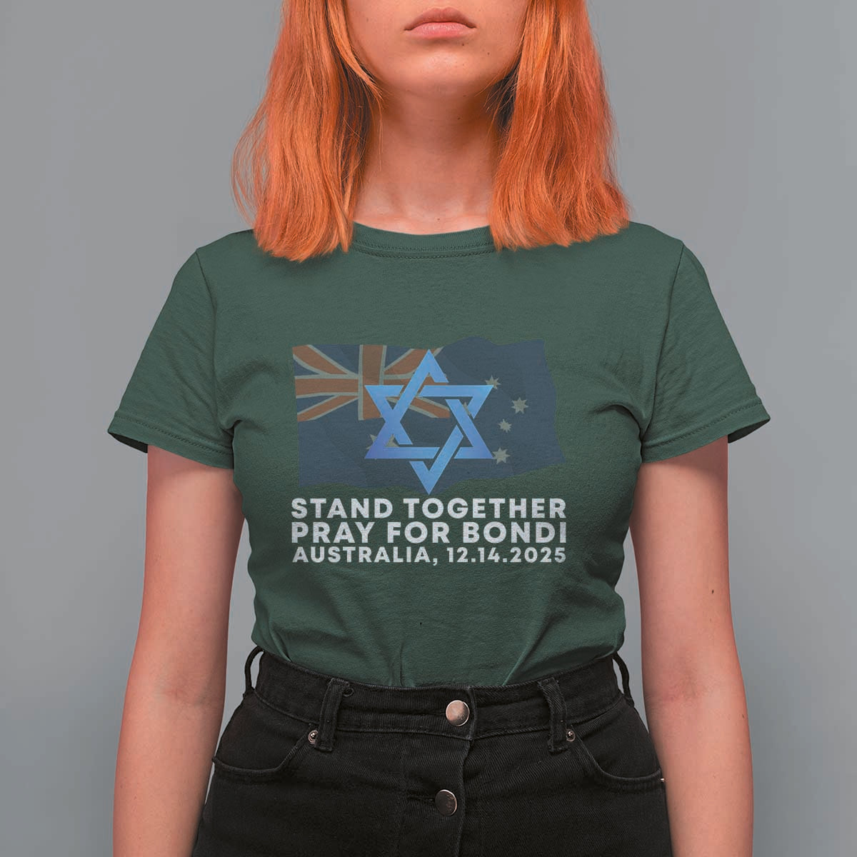 Jewish Strong Stand Together T Shirt For Women Pray for Bondi Australia Hanukkah Dec 14 2025 Remembrance - Wonder Print Shop