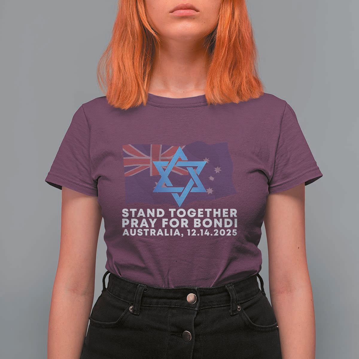 Jewish Strong Stand Together T Shirt For Women Pray for Bondi Australia Hanukkah Dec 14 2025 Remembrance - Wonder Print Shop