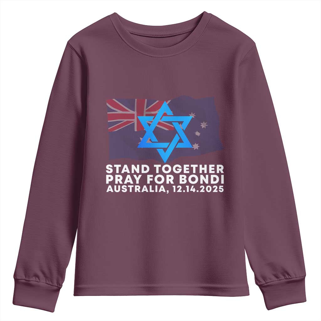 Jewish Strong Stand Together Youth Sweatshirt Pray for Bondi Australia Hanukkah Dec 14 2025 Remembrance - Wonder Print Shop