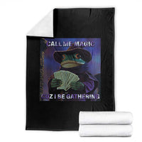 Funny Wizard Frog Fantasy Meme Throw Blanket Call Me Magic Cuz I Be Gathering MTG Gamer - Wonder Print Shop