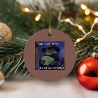Funny Wizard Frog Fantasy Meme Ceramic Ornament Call Me Magic Cuz I Be Gathering MTG Gamer - Wonder Print Shop