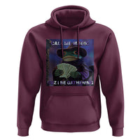 Funny Wizard Frog Fantasy Meme Hoodie Call Me Magic Cuz I Be Gathering MTG Gamer - Wonder Print Shop