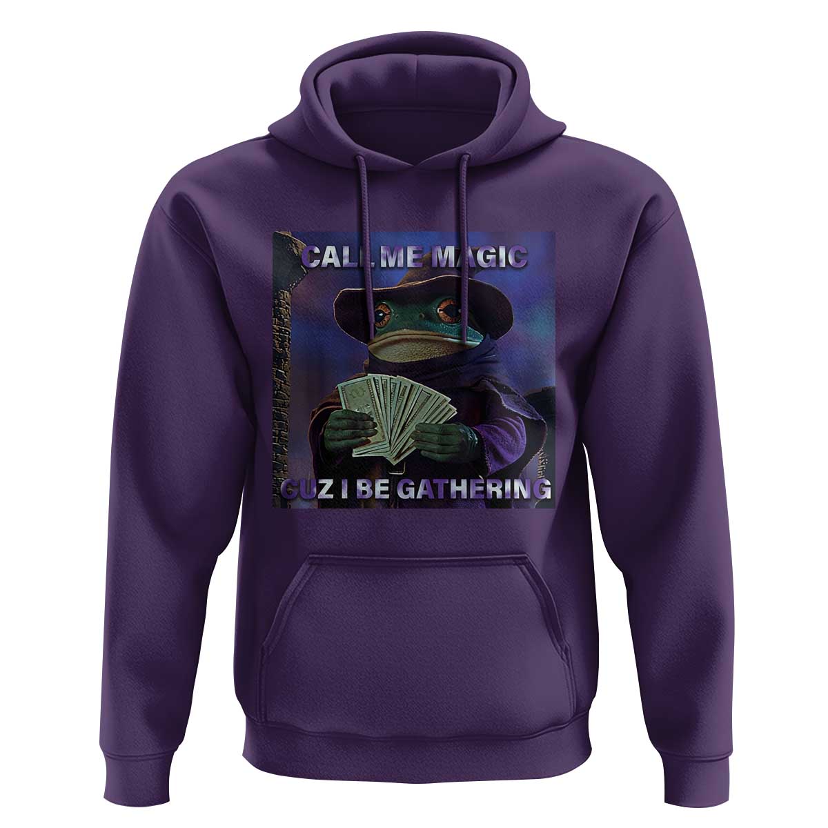 Funny Wizard Frog Fantasy Meme Hoodie Call Me Magic Cuz I Be Gathering MTG Gamer - Wonder Print Shop