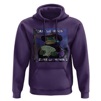 Funny Wizard Frog Fantasy Meme Hoodie Call Me Magic Cuz I Be Gathering MTG Gamer - Wonder Print Shop