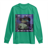 Funny Wizard Frog Fantasy Meme Long Sleeve Shirt Call Me Magic Cuz I Be Gathering MTG Gamer - Wonder Print Shop