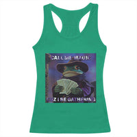 Funny Wizard Frog Fantasy Meme Racerback Tank Top Call Me Magic Cuz I Be Gathering MTG Gamer - Wonder Print Shop