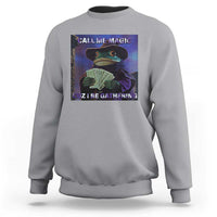 Funny Wizard Frog Fantasy Meme Sweatshirt Call Me Magic Cuz I Be Gathering MTG Gamer - Wonder Print Shop