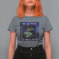 Funny Wizard Frog Fantasy Meme T Shirt For Women Call Me Magic Cuz I Be Gathering MTG Gamer - Wonder Print Shop