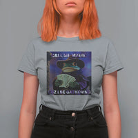 Funny Wizard Frog Fantasy Meme T Shirt For Women Call Me Magic Cuz I Be Gathering MTG Gamer - Wonder Print Shop