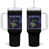 Funny Wizard Frog Fantasy Meme Tumbler With Handle Call Me Magic Cuz I Be Gathering MTG Gamer - Wonder Print Shop
