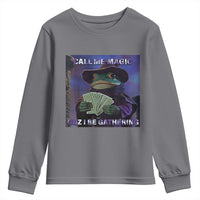 Funny Wizard Frog Fantasy Meme Youth Sweatshirt Call Me Magic Cuz I Be Gathering MTG Gamer - Wonder Print Shop