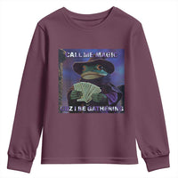 Funny Wizard Frog Fantasy Meme Youth Sweatshirt Call Me Magic Cuz I Be Gathering MTG Gamer - Wonder Print Shop