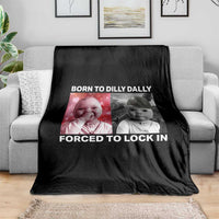 Funny Tuff Baby Grindset Meme Throw Blanket Born to Dilly Dally Forced to Lock In - Wonder Print Shop