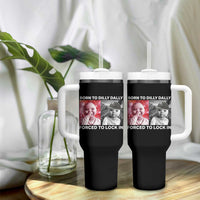 Funny Tuff Baby Grindset Meme Tumbler With Handle Born to Dilly Dally Forced to Lock In - Wonder Print Shop
